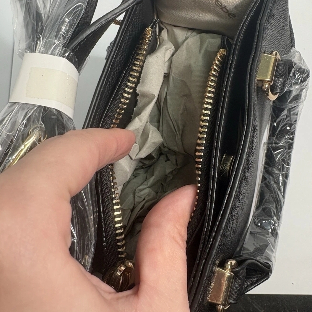 Bebe Leilani Black Crossbody Bag with Gold Accents - Picture 6 of 7